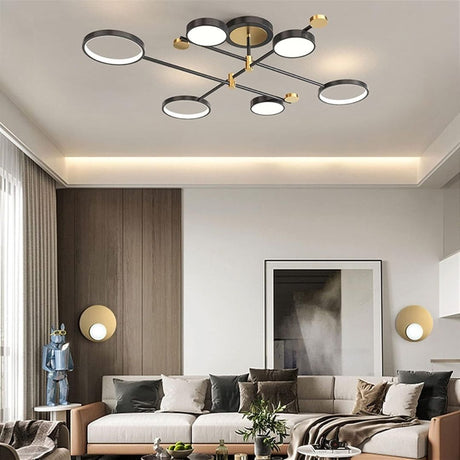 Lustra Led Cu Telecomnda Maria, 6 Elemente, Lumina Calda/Rece/Neutra, Dimabila - vivimall.ro