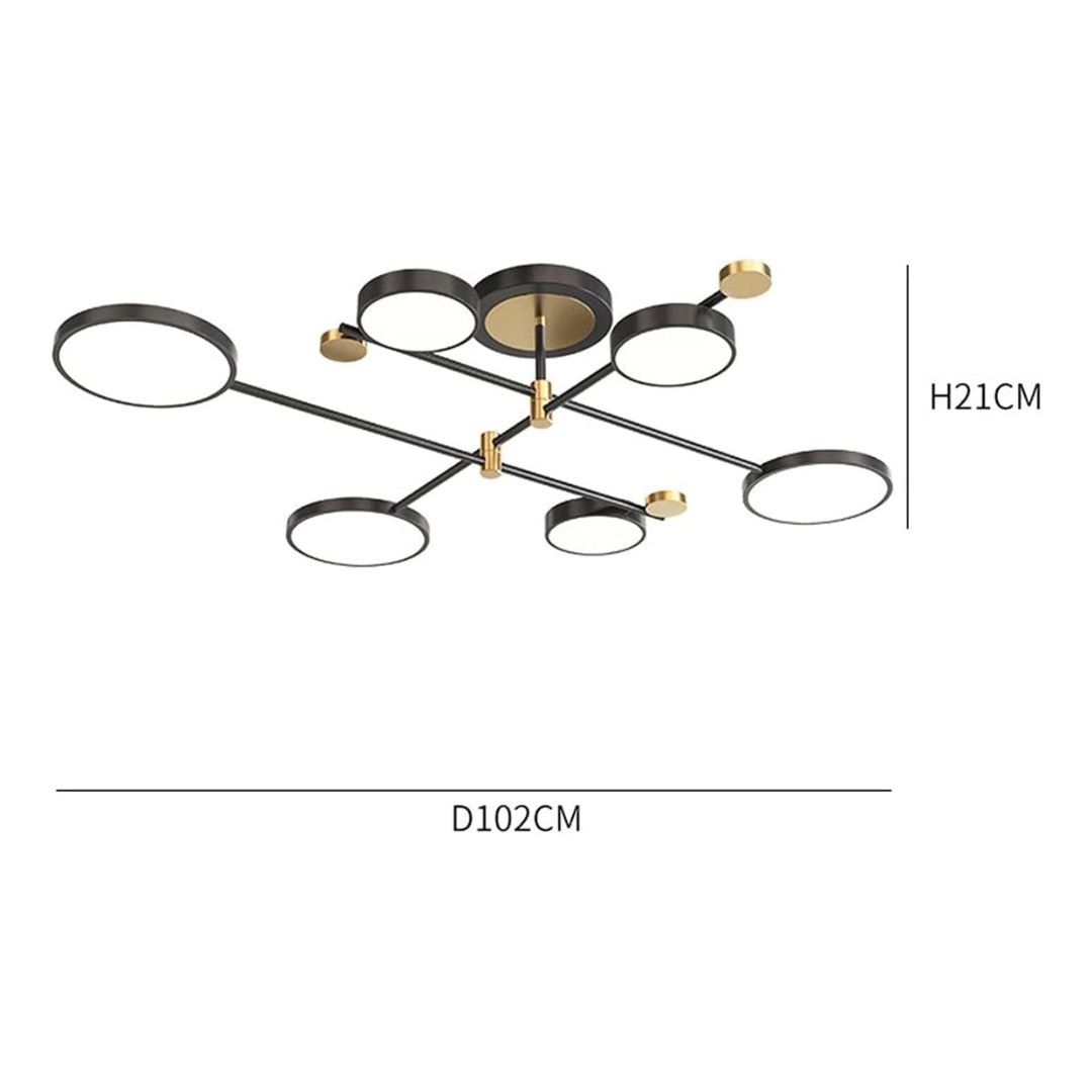 Lustra Led Cu Telecomnda Maria, 6 Elemente, Lumina Calda/Rece/Neutra, Dimabila - vivimall.ro