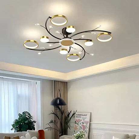 Lustra Led Cu Telecomnda Karina, 8 Elemente, Lumina Calda/Rece/Neutra, Dimabila - vivimall.ro