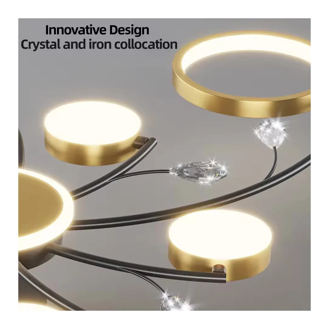 Lustra Led Cu Telecomnda Karina, 8 Elemente, Lumina Calda/Rece/Neutra, Dimabila - vivimall.ro