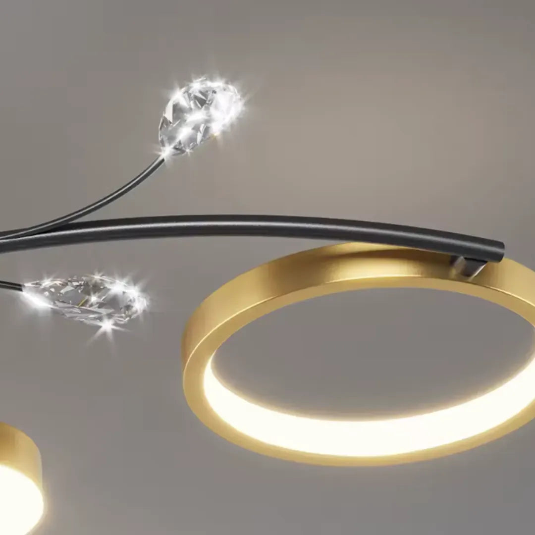 Lustra Led Cu Telecomnda Karina, 8 Elemente, Lumina Calda/Rece/Neutra, Dimabila - vivimall.ro