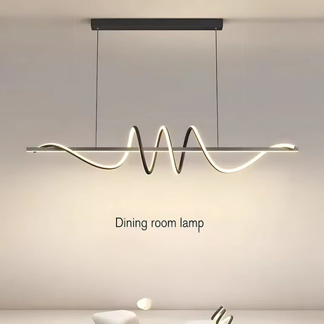 Lustra Led Suspendata Cu Telecomanda Ribbon, Liniara, Lumina Rece/Calda/Neutra, Dimabila - vivimall.ro