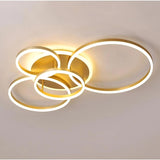 Lustra Led Cu Telecomanda Dario, 4 Cercuri, Lumina Calda/Rece/Neutra, Dimabila - vivimall.ro