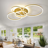 Lustra Led Cu Telecomanda Dario, 4 Cercuri, Lumina Calda/Rece/Neutra, Dimabila - vivimall.ro