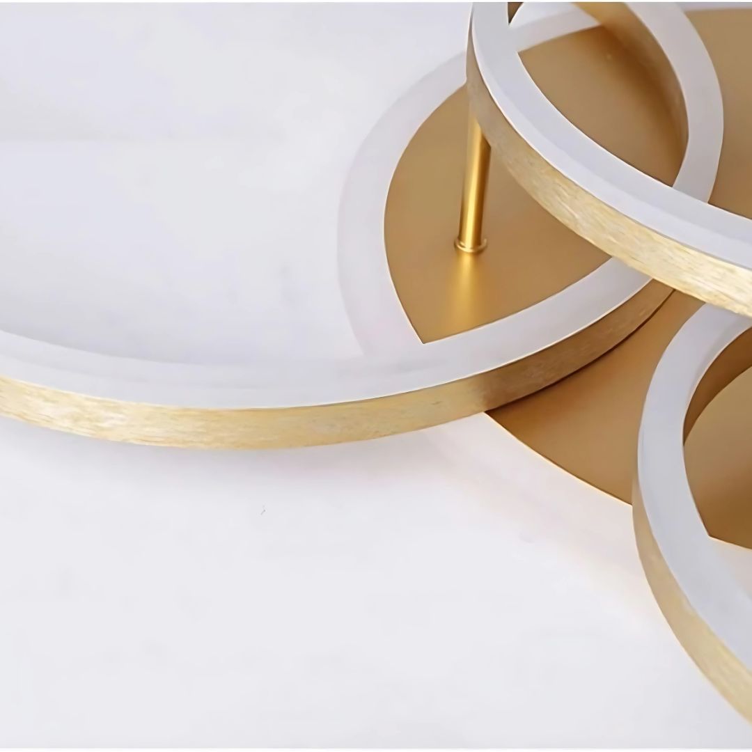 Lustra Led Cu Telecomanda Dario, 4 Cercuri, Lumina Calda/Rece/Neutra, Dimabila - vivimall.ro
