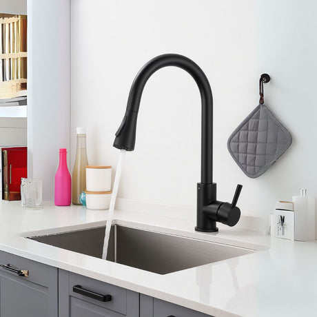 Baterie Bucatarie Cu Dus Extractibil, Pipa Cu Touch Pentru Pornire/Oprire, Inox Sus304 - vivimall.ro