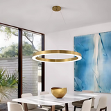Lustra Led Suspendata Anina, 1 Cerc, Lumina Rece/Calda/Neutra, Dimabila, Lucios Alb - vivimall.ro