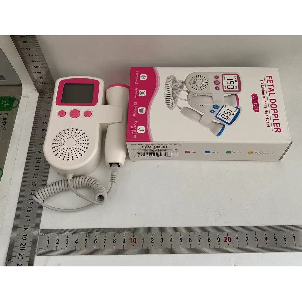 Monitor Fetal Doppler, Monitorizare Sarcina, Ritm Cardiac, Ecran Lcd 4.5 Cm, 2 X Baterii Aa (Neincluse), Portabil, Din Abs, Utilizare De La 9 Saptamani
