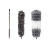 Mop din Microfibra pentru Curatenie, Flippy, Set 2 Capete Detasabil, Mop din Microfibra, Pamatuf pentru Praf, Maner Extensibil, EVA, Impachetate in Sac cu Fermoar, Gri