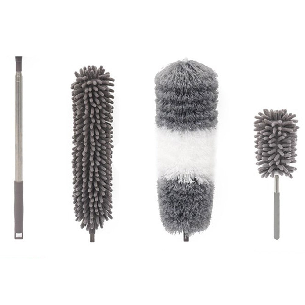 Mop Din Microfibra Pentru Curatenie, Set 3 Capete Detasabil, Mop Din Microfibra, Pamatuf Pentru Praf, Mini Perie, Maner Extensibil, Eva, Impachetate In Sac Cu Fermoar - vivimall.ro