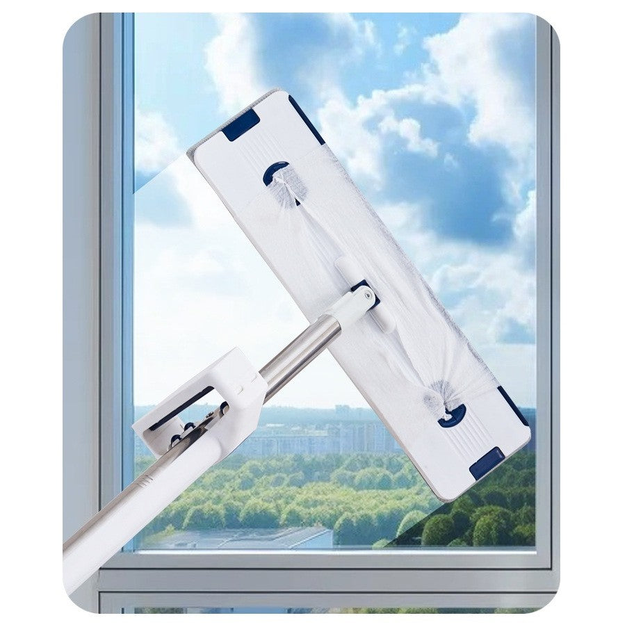 Mop Plat, Cu Galeata Pliabila, 2 Rezerve Din Microfibra, 127 Cm Tija Telescopica, Utilizare Umeda/Uscata, Recipient Lichid - vivimall.ro