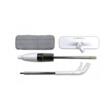 Mop plat, Vivimall, cu pulverizator, pentru uz casnic, plastic, rezerva de mop din microfibra, 125x40 cm, Alb/Negru - vivimall.ro