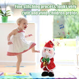 Decoratiune Mos Craciun, Animat, Care Canta Si Danseaza, Cu Saxofon, Imbracat Festiv, 25 Cm Inaltime - vivimall.ro