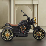 Tricicleta Electrica pentru Copii, Vivimall, cu 2 Acumulatoare 380*2, 6V 4.5, Sistem Anti-Rasturnare, Sistem de Lumini si Sunet, 6-8 Ani, 93 x 48 x 63 cm, Negru - vivimall.ro