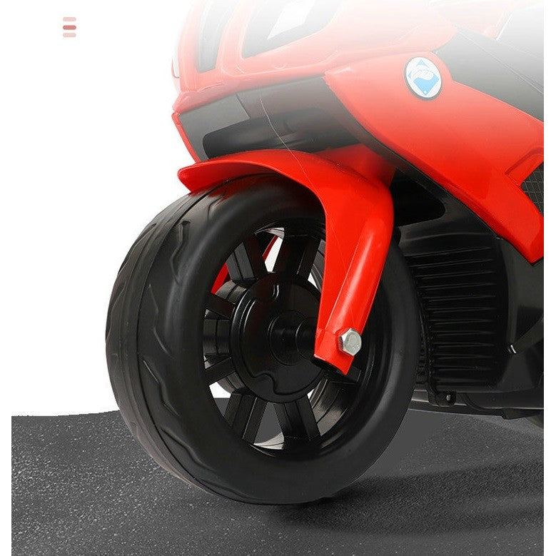 Motocicleta Electrica Vivimall, cu Acumulator, cu Sistem Anti-Rasturnare, Sistem de Lumini si Sunet, 1-4 Ani, 42 x 68 x 36 cm, Rosu - vivimall.ro