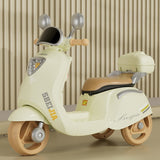 Motocicleta Electrica Vivimall, cu Acumulator, Telecomanda, Bluetooth, cu Sistem Anti-Rasturnare, Sistem de Lumini si Sunet, 3-10 Ani, Bej - vivimall.ro