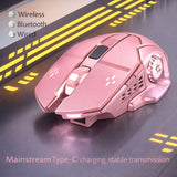 Mouse wireless Flippy roz, vedere laterală dreapta, profil ergonomic și butoane silențioase