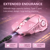 Mouse Flippy roz alături de receptor USB wireless 2.4GHz, set complet inclus în pachet
