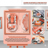 Mouse Flippy portocaliu, vedere de sus, 4 niveluri DPI 800-2400 și butoane silențioase