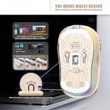 Mouse Wireless, Flippy, Dual Bluetooth, 2.4 GHz, Multi Device, USB-C, 4 Niveluri DPI 800-2400, Reincarcabil, Iluminare LED, 3,6 x 9,9 cm, Crem - vivimall.ro