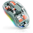 Mouse wireless Flippy verde, vedere frontală, Dual Bluetooth și USB-C 2.4 GHz, 10x6 cm