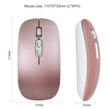 Mouse Wireless Reincarcabil, Flippy, Compatibil Windows/macOS, Bluetooth 5.1 + 2.4GHz, Silentios, DPI 800/1200/1600, Roz Auriu - vivimall.ro
