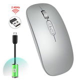Mouse Flippy M103 argintiu, profil lateral slim, design ergonomic pentru birou