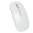 Mouse wireless reîncărcabil Flippy M103 alb, vedere frontală, design slim pentru birou