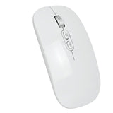 Mouse wireless reîncărcabil Flippy M103 alb, vedere frontală, design slim pentru birou