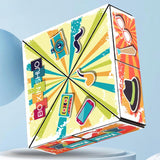 Jucarie Interactiva, Flippy, Magic Cube, Puzzle, Diferite Forme, Anti-stress, 8 x 8 x 3  cm, Multicolor