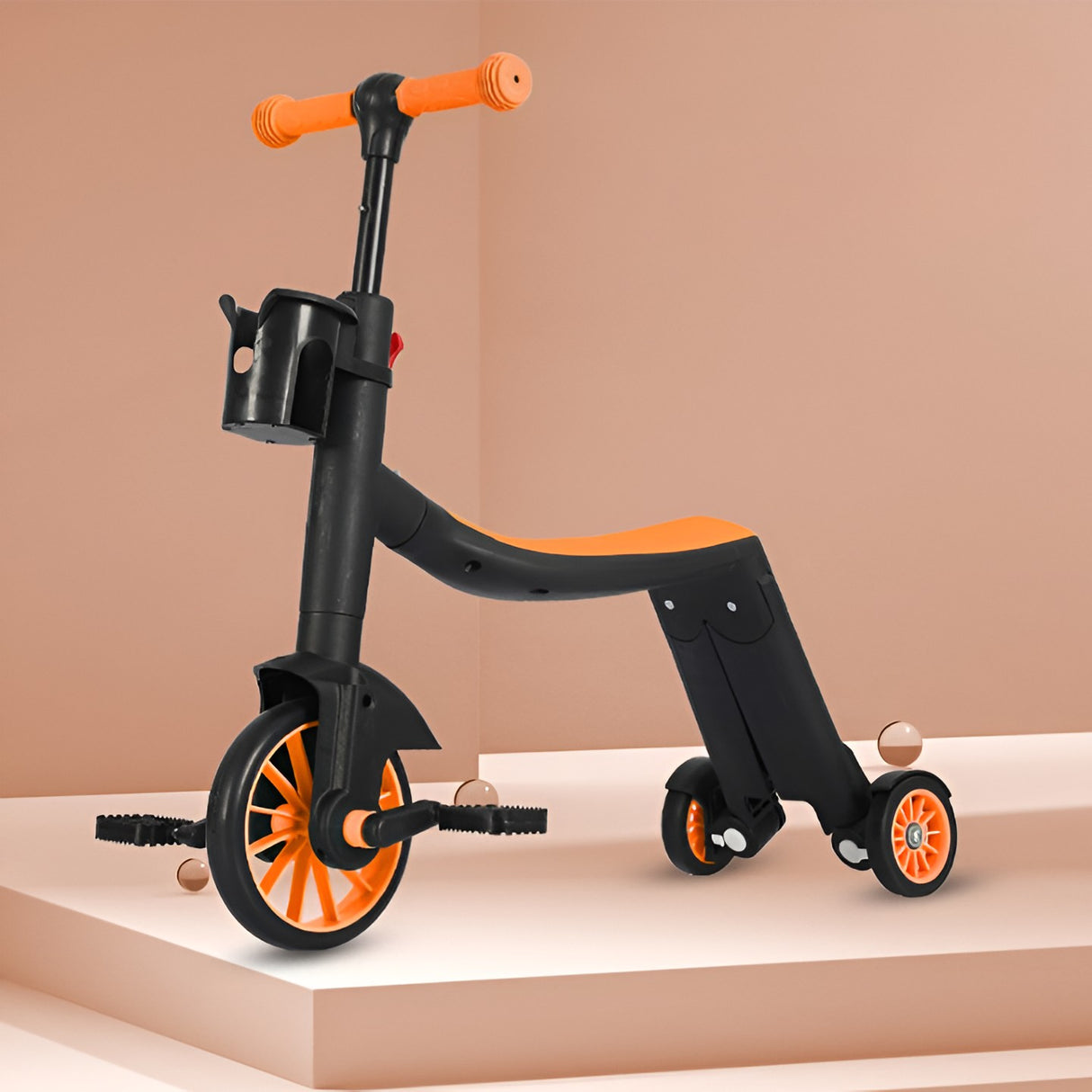 Bicicleta 8 In 1, Transformabila, Multifunctionala, Reglare Inaltime, Cu Maner De Impingere Detasabil, Tricicleta, Trotineta, 3 Roti, Pedale, Cosulet, 3-6 Ani - vivimall.ro