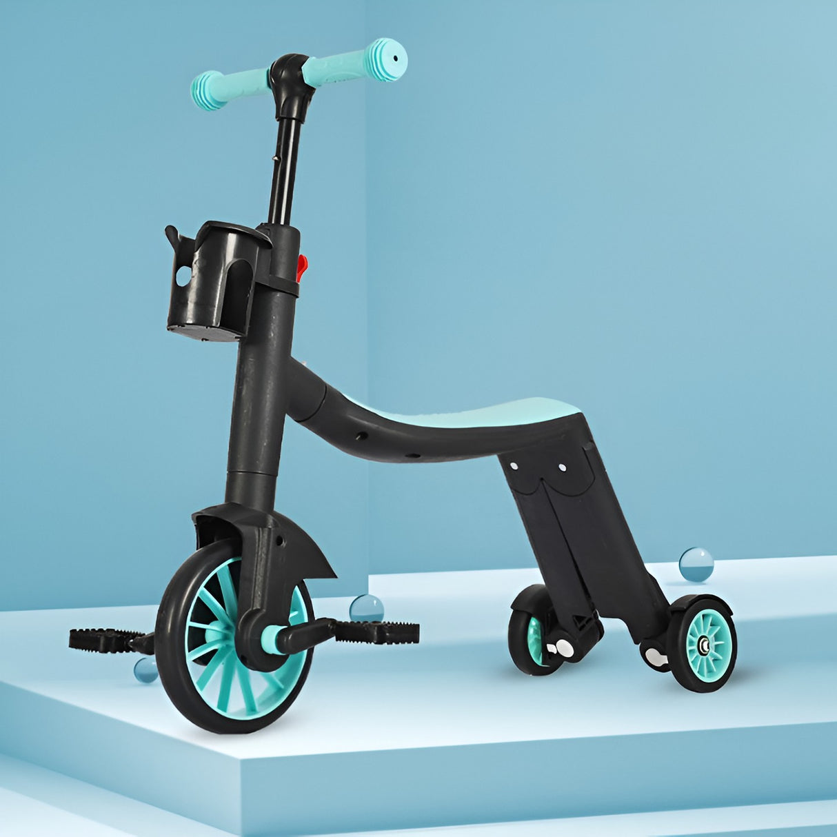 Bicicleta 8 In 1, Transformabila, Multifunctionala, Reglare Inaltime, Cu Maner De Impingere Detasabil, Tricicleta, Trotineta, 3 Roti, Pedale, Cosulet, 3-6 Ani - vivimall.ro