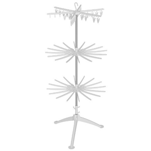 Uscator de Rufe Vertical, Flippy, 3 Niveluri, Pliabil, din ABS+PP+Otel Inoxidabil, Rotire 360 Grade, 178.7 x 75 cm, Alb
