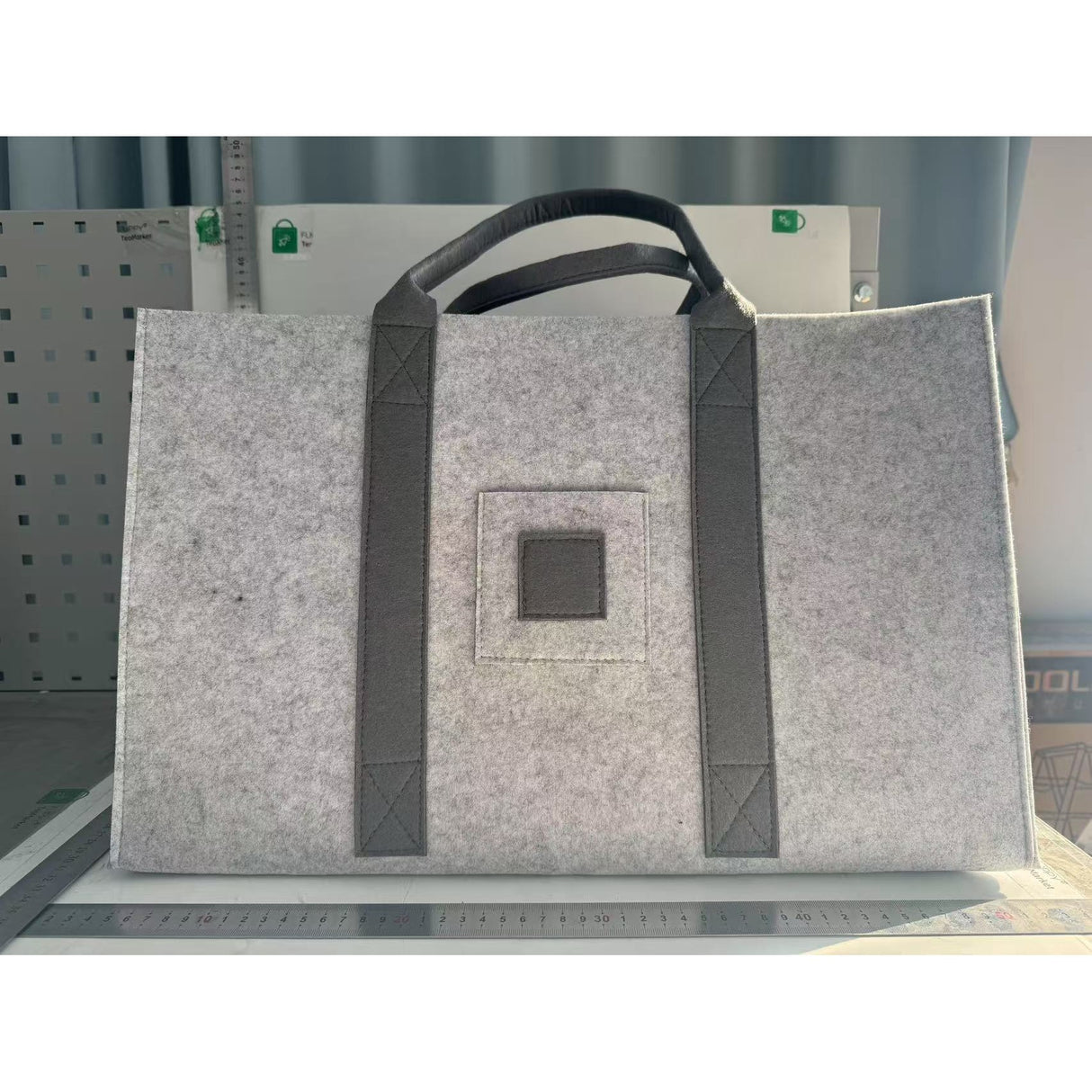 Cos Multifunctional pentru Rufe Murdare, Cos Depozitare, Vivimall, Gri, 50x34x32, Geanta Durabila pentru Lemne si Accesorii - vivimall.ro