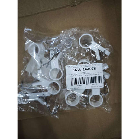 Set 4 Carlige Multifunctionale, Flippy, Tubulare, Pentru Baie/Bucatarie, din ABS, 8.7 x 3.5 cm, Alb