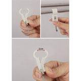 Set 4 Carlige Multifunctionale, Flippy, Tubulare, Pentru Baie/Bucatarie, din ABS, 8.7 x 3.5 cm, Alb