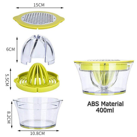 Storcator de Fructe 2 in 1, Vivimall, cu Razatoare si Separator Ou, 14.8 x 8 x 13 cm, Verde - vivimall.ro