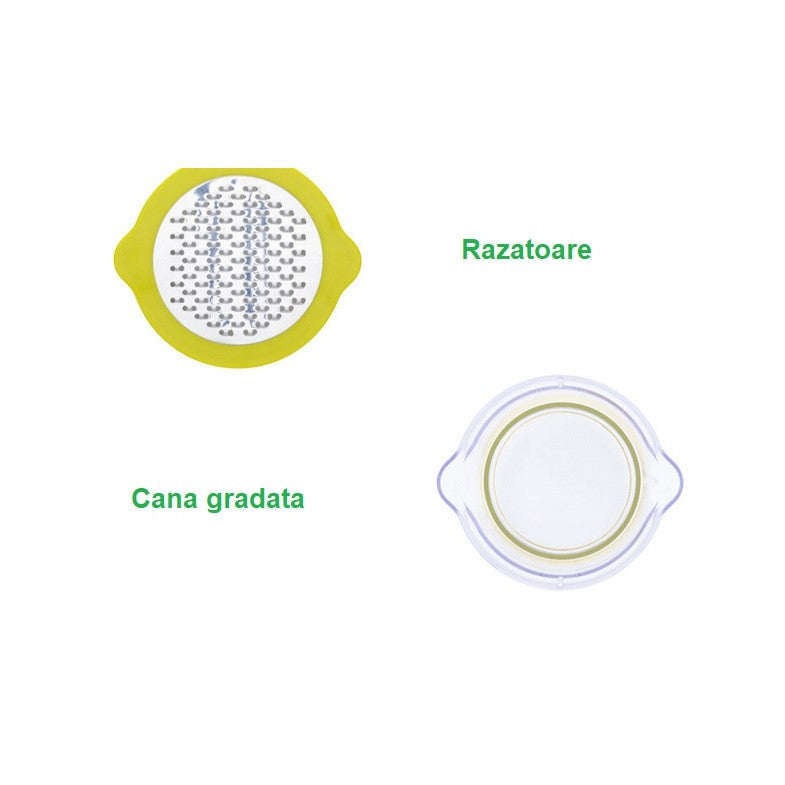 Storcator De Fructe 2 In 1, Cu Razatoare Si Separator Ou, 14.8 X 8 X 13 Cm, Verde - vivimall.ro