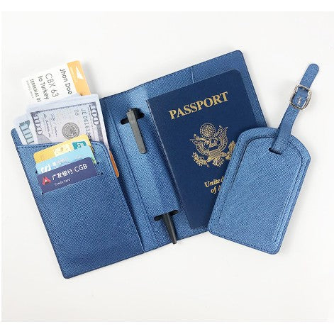 Portofel Pentru Pasaport Si Carduri, 70G, Din Piele Pu, Suport Pix, Accesoriu Suport Eticheta, Unisex, Multifunctional