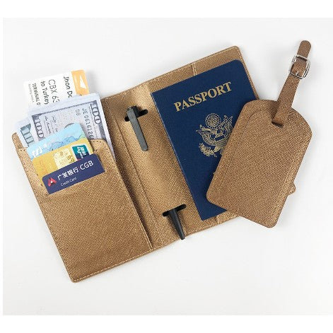 Portofel Pentru Pasaport Si Carduri, 70G, Din Piele Pu, Suport Pix, Accesoriu Suport Eticheta, Unisex, Multifunctional