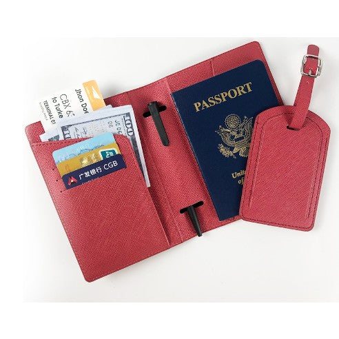 Portofel Pentru Pasaport Si Carduri, 70G, Din Piele Pu, Suport Pix, Accesoriu Suport Eticheta, Unisex, Multifunctional