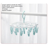 Uscator De Rufe Suspendat Cu 16 Carlige, Rotire 360 Grade, Mateiral Plastic, Usor De Depozitat, Multifunctional, 26 X 21 Cm - vivimall.ro