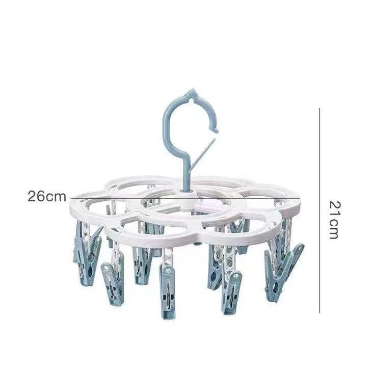 Uscator De Rufe Suspendat Cu 16 Carlige, Rotire 360 Grade, Mateiral Plastic, Usor De Depozitat, Multifunctional, 26 X 21 Cm - vivimall.ro
