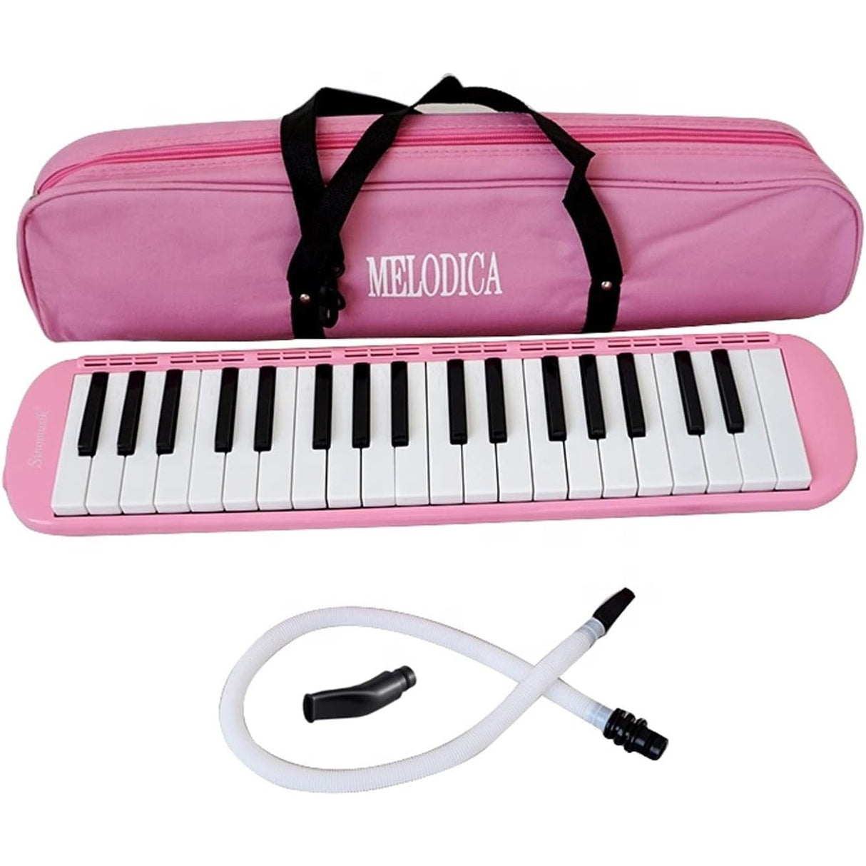 Detaliu clape imprimate cu note muzicale ale melodicii Vivimall 32 clape, material ABS roz