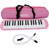 Detaliu clape imprimate cu note muzicale ale melodicii Vivimall 32 clape, material ABS roz