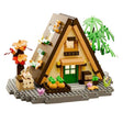 Set construcție Flippy Forest Log Cabin, 721 piese ABS multicolor, vedere frontală ansamblu complet