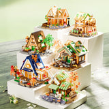 Set constructie, Flippy, Forest Log Cabin, din ABS, Model Casuta Calduroasa, 860 piese, 11.5x10.2x10 cm, Multicolor