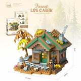 Căsuță din pădure asamblată Flippy Forest Log Cabin, dimensiuni 11.2x9.8x8 cm, vedere frontală