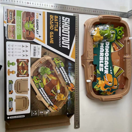 Joc de Masa Interactiv Dino Marbles pentru Copii, Vivimall, 4 Mingi, Tabela Scor, 40.7x27x14 cm, Maro - vivimall.ro