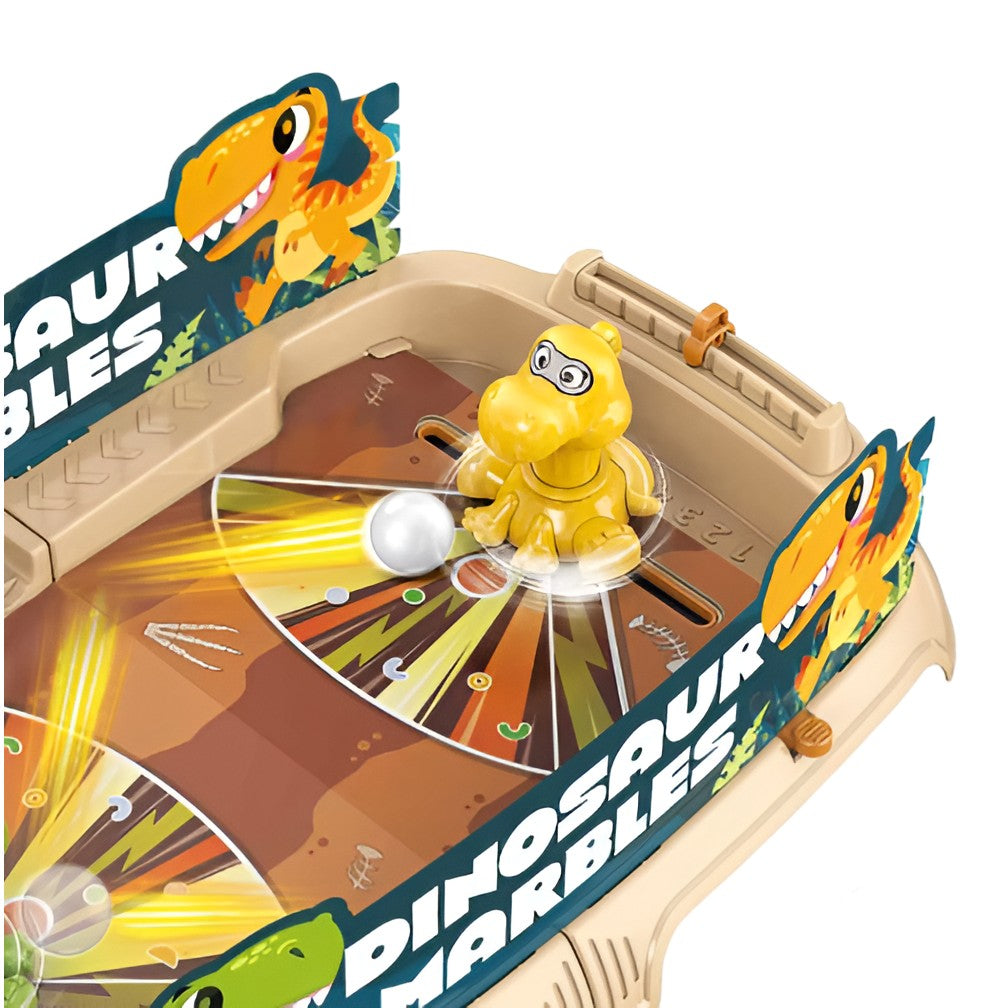 Joc de Masa Interactiv Dino Marbles pentru Copii, Vivimall, 4 Mingi, Tabela Scor, 40.7x27x14 cm, Maro - vivimall.ro
